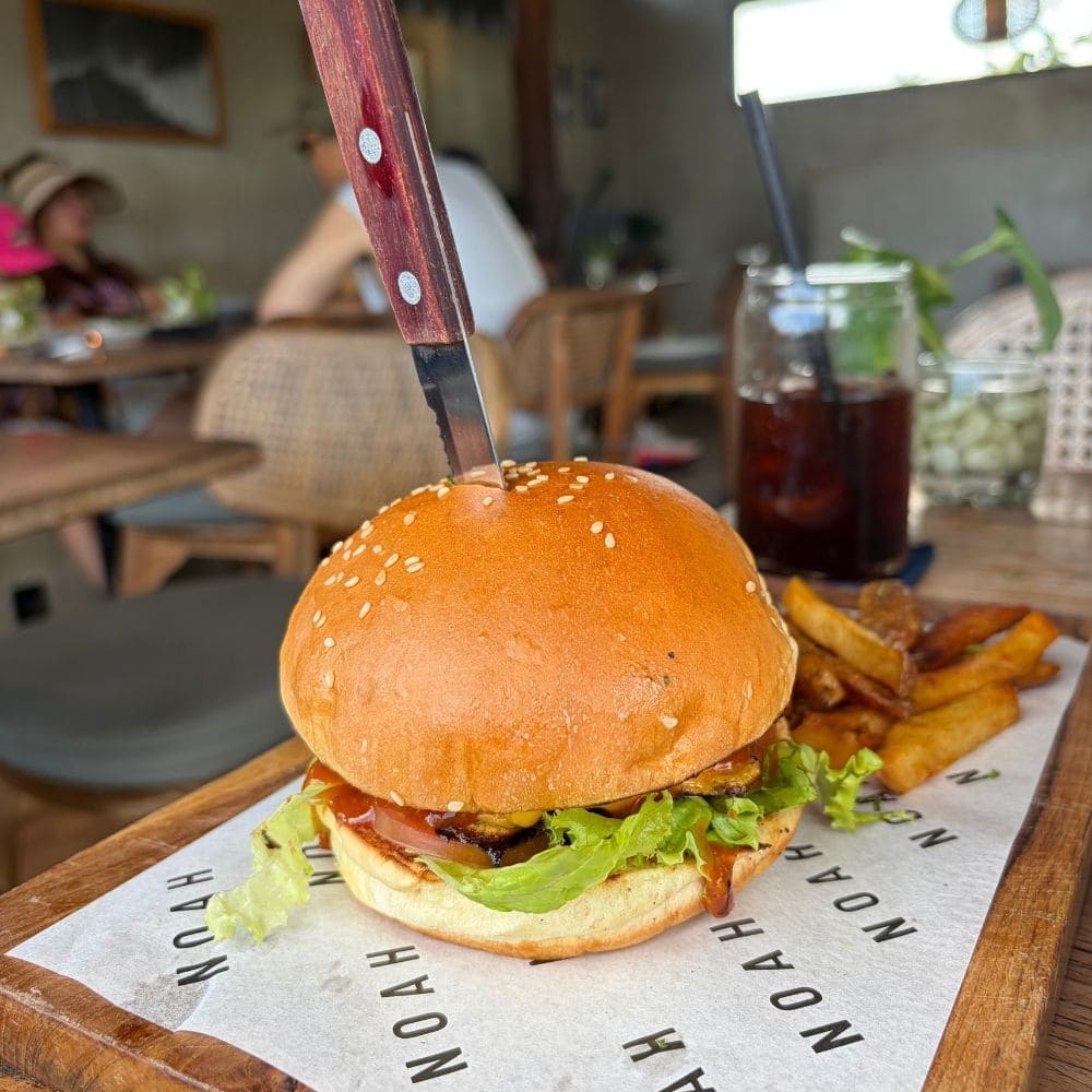 food promotion burger at NOAH Cafe