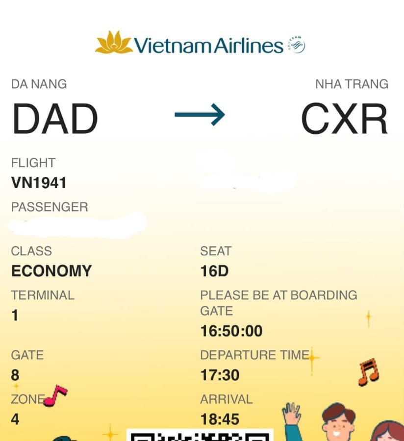 다낭 공항 베트남항공 국내선 이용 후기 - 베트남 항공 모바일 탑승권 스크린 샷