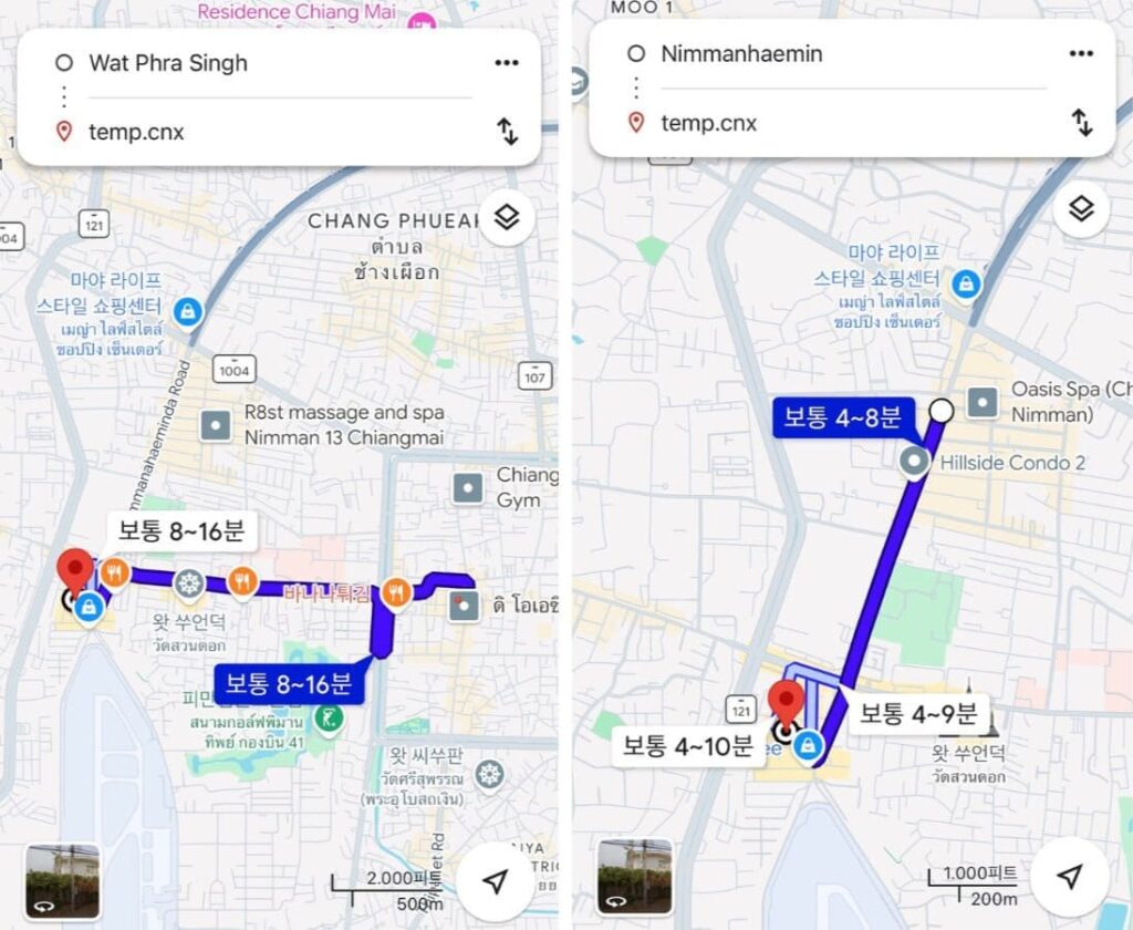 치앙마이 카페 추천 - temp.cnx 위치 지도 이미지